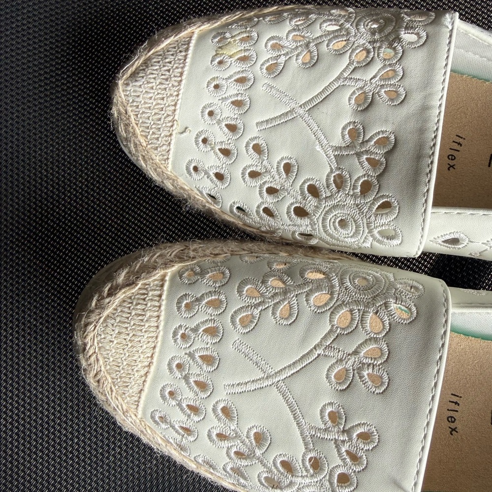 Anne Klein Cream Espadrille Flats - Picture 3 of 5